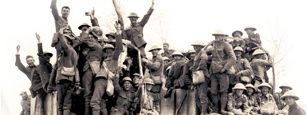 Canadian soldiers—by the truckload—celebrate after the Battle of Vimy Ridge. [PHOTO: LIBRARY AND ARCHIVES CANADA—PA001353]